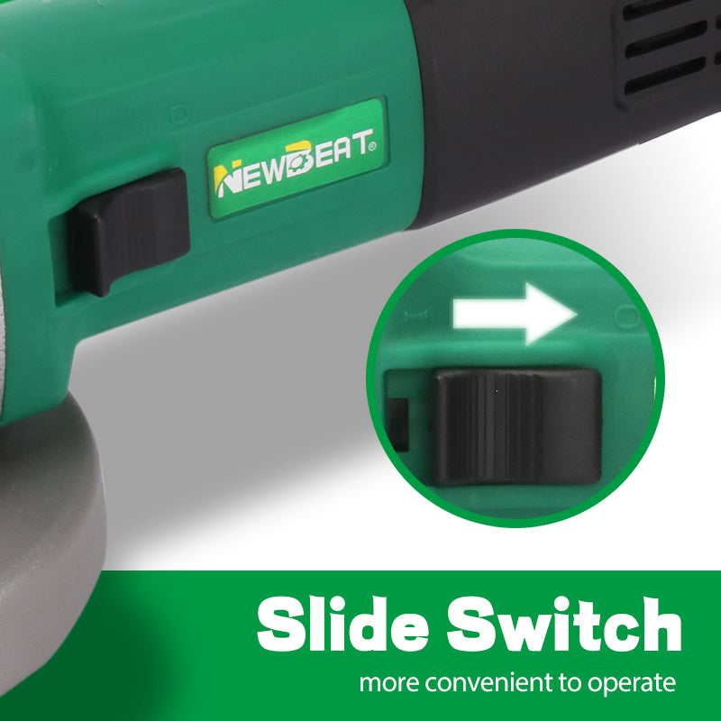 NewBeat 1000W 4-1/2in Angle Grinder Corded Grinding Tool Cutter Slide Switch 1Handle