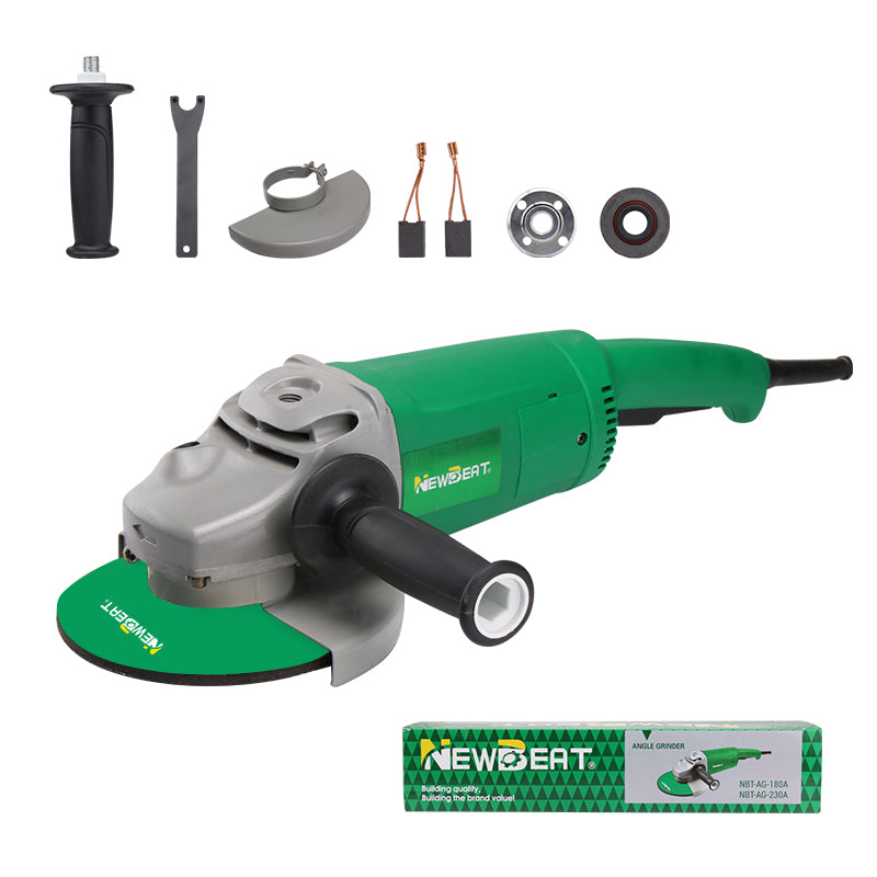 NEWBEAT Professional 9-inch Angle Grinder, 2000W High Power, Back Handle Grinding Tool with Dual Speed Control, for Cutting, Polishing, and Grinding Metal and Concrete