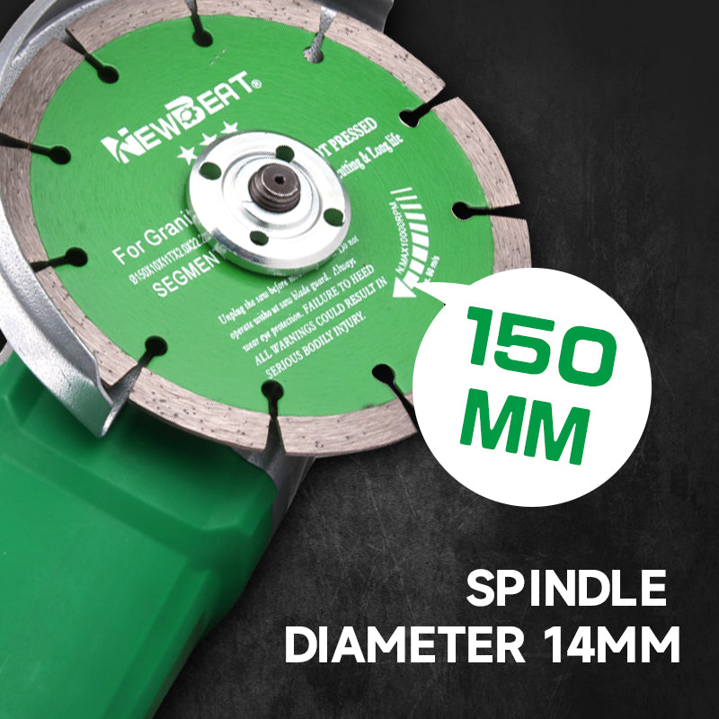 NEWBEAT 1680W High-Performance Angle Grinder, 150mm (6-inch) Wheel, 8800 RPM, Professional Grinding Tool with Lock-On Switch, for Cutting, Metal Grinding, and Masonry (with Wrench & Guard)