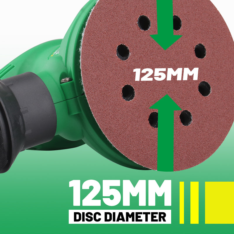 NEWBEAT Random Orbit Sander with Dust Bag, 320W Electric Sander, 12000 OPM, Anti-Vibration, Rubberized Handle, Ideal for Wood, Metal, and Finish Work